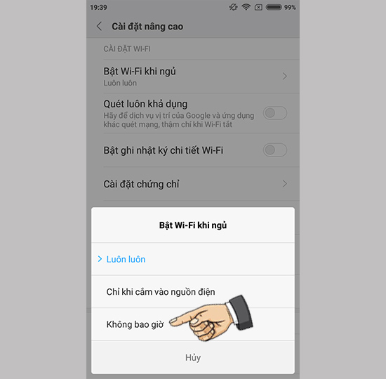 Chọn không bao giờ